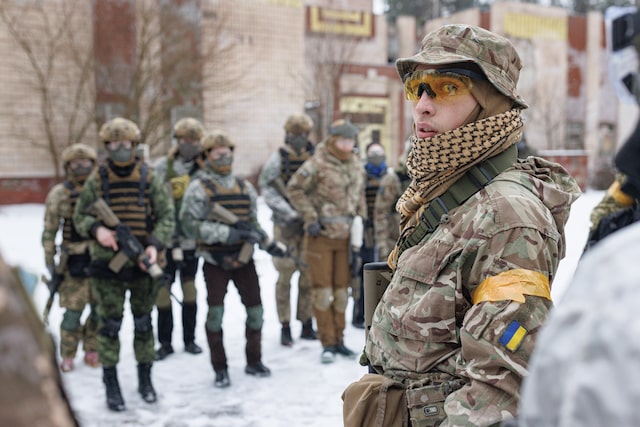 Ukrainian soldiers during field operations